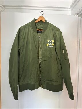 SELECT Olive Green Bomber Jacket with Select Logo